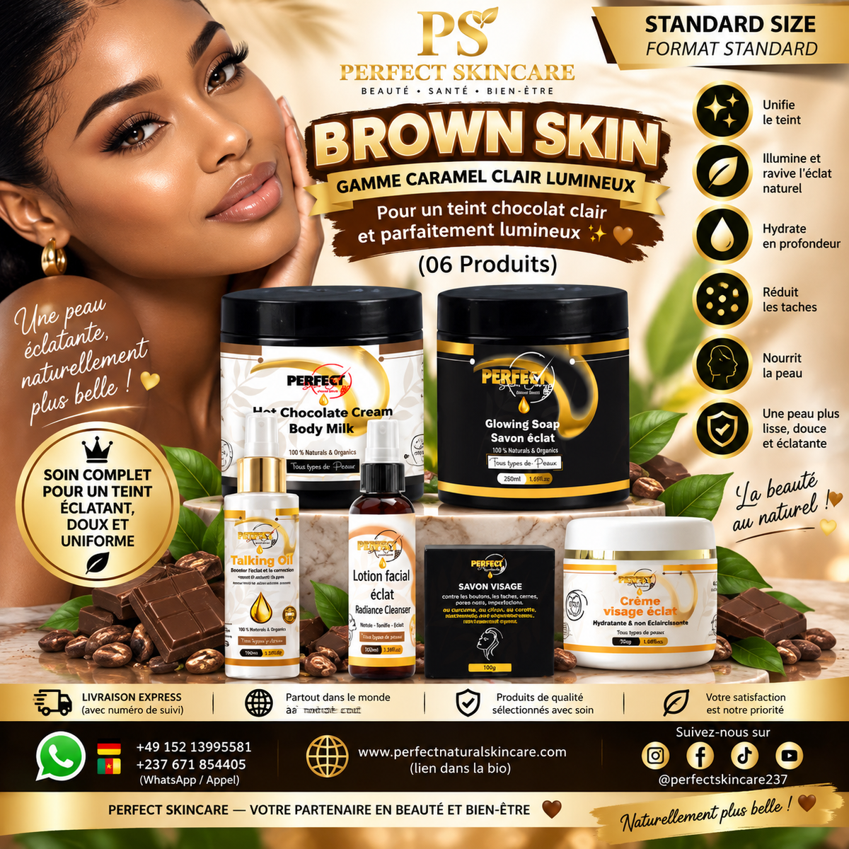 (Standard Size) Brown Skin Full Set (BRIGHTENING BROWN complexion)