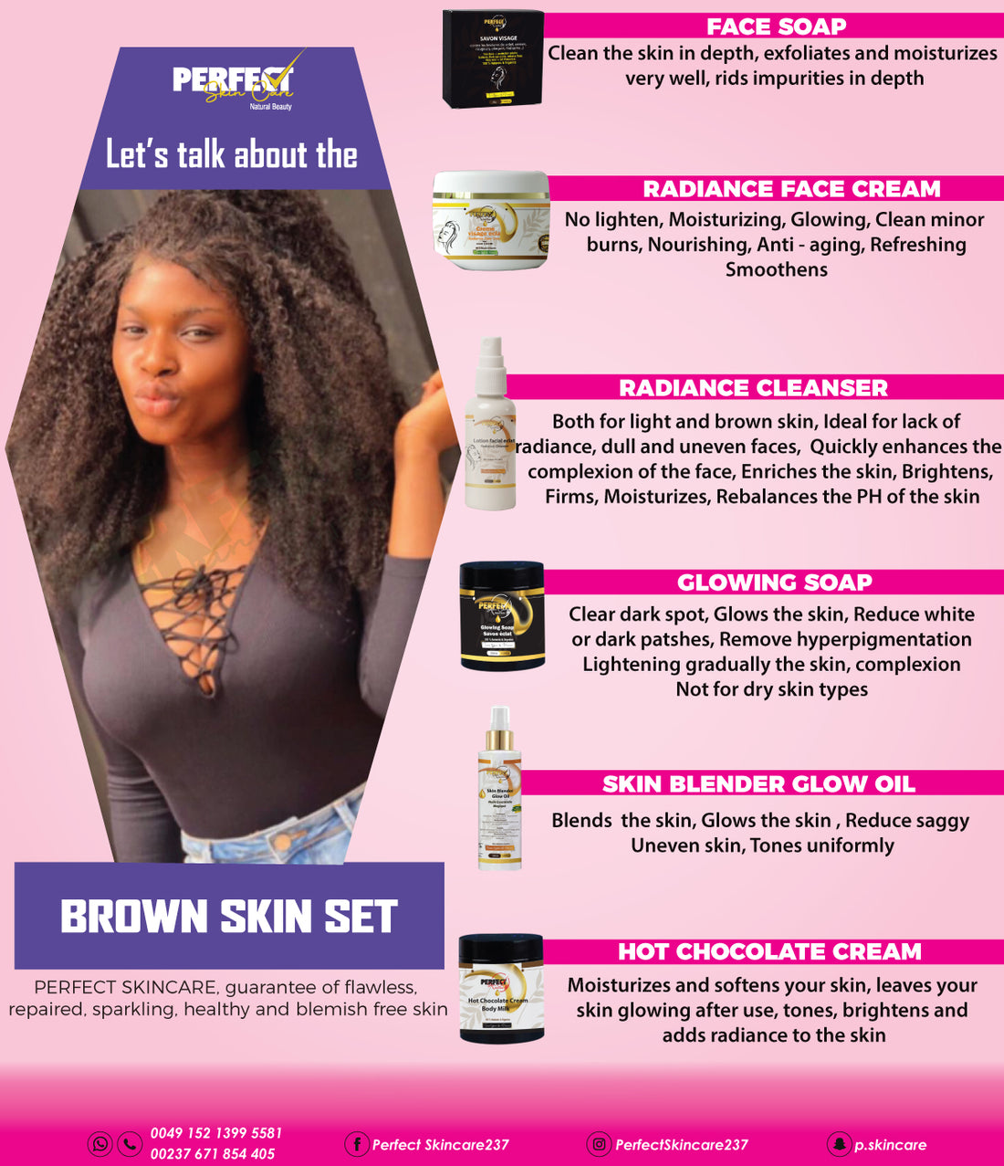 (Grand format) Gamme Brown Skin Complete (Teint MARRON ECLATANT)