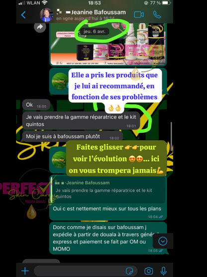 Retour: Gamme réparatrice et éclaircissante (vissage avec taches et boutons) + Kit Quintos